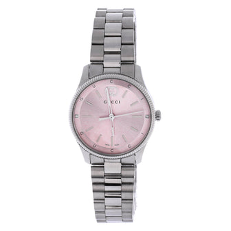 Gucci G-Timeless Quartz Watch Stainless Steel with Diamond Markers 29