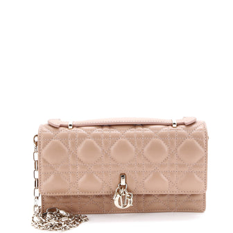 Christian Dior My Dior Top Handle Flap Bag Cannage Quilt Lambskin Mini
