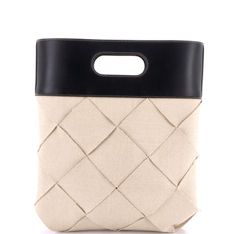 Bottega Veneta Slip Tote Maxi Intrecciato Canvas with Leather Small