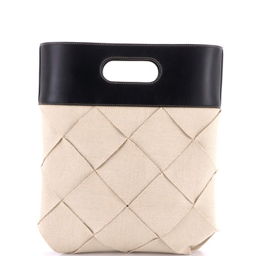 Bottega Veneta Slip Tote Maxi Intrecciato Canvas with Leather Small