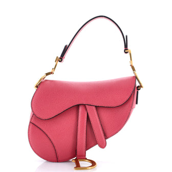 Christian Dior Saddle Handbag Leather Mini