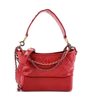 Chanel Gabrielle Hobo with Logo Handle Quilted Aged Calfskin Medium