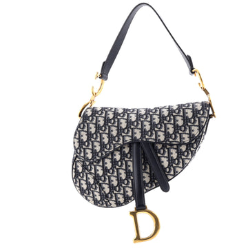 Christian Dior Saddle Handbag Oblique Canvas Medium