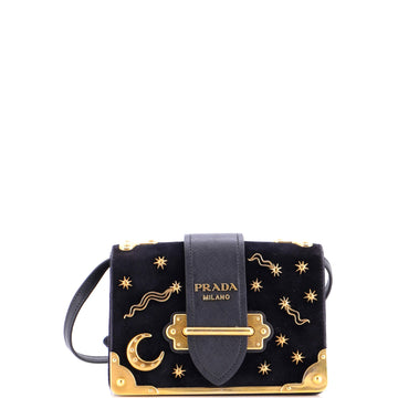 Prada Cahier Crossbody Bag Embellished Velvet Small