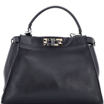 Fendi Peekaboo Bag Leather with Plexiglass Detail Regular