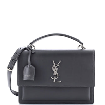 Saint Laurent Sunset Top Handle Shoulder Bag Leather Medium