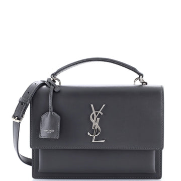 Saint Laurent Sunset Top Handle Shoulder Bag Leather Medium