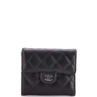 Chanel CC Compact Classic Flap Wallet Quilted Caviar