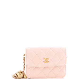 Chanel Pearl Crush Flap Clutch with Chain Quilted Lambskin Mini