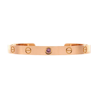 Cartier Love Cuff Bracelet 18K Rose Gold with Pink Sapphire