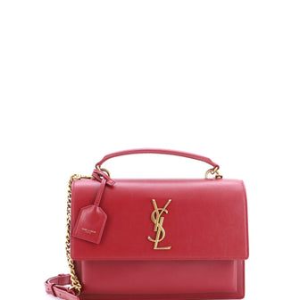 Saint Laurent Sunset Top Handle Shoulder Bag Leather Medium