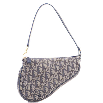 Christian Dior Vintage Saddle Bag Diorissimo Canvas Mini