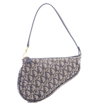Christian Dior Vintage Saddle Bag Diorissimo Canvas Mini