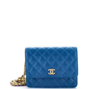 Chanel Square Wallet on Double Chain Quilted Caviar