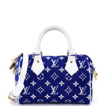 Louis Vuitton Speedy Bandouliere Bag LV Match Monogram Jacquard Velvet 20