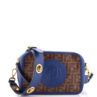 Fendi F is Fendi Logo Stamp Camera Bag Zucca Coated Canvas Small
