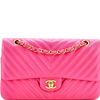 Chanel Classic Double Flap Bag Chevron Lambskin Medium