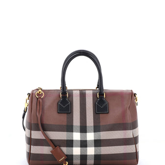 Burberry Bowling Bag Check E-Canvas Medium