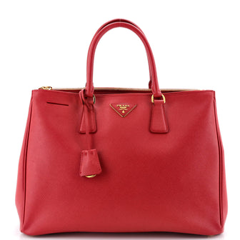 Prada Double Zip Lux Tote Saffiano Leather Medium