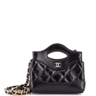 Chanel 31 Shopping Bag Clutch with Chain Quilted Calfskin Nano