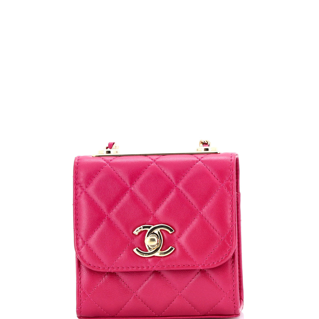 Trendy CC Clutch with Chain Quilted Lambskin Small