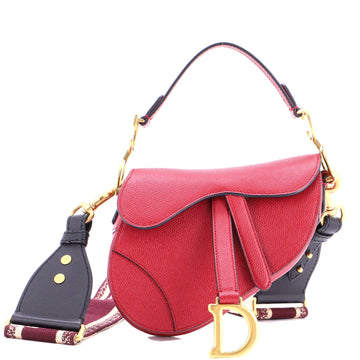 Christian Dior Saddle Handbag Leather Mini