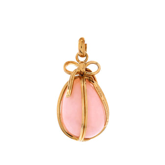 Tiffany & Co. Egg Charm Pendant Pendant & Charms 18K Yellow Gold and Pink Opal