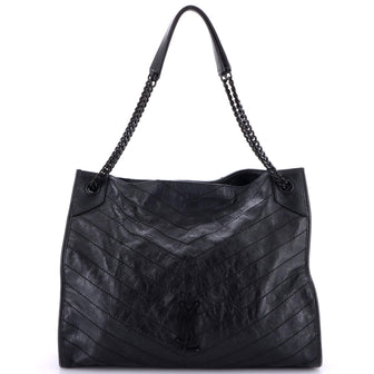 Saint Laurent Niki Shopping Tote Matelasse Chevron Leather Large