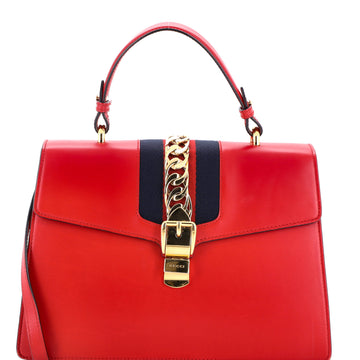 Gucci Sylvie Top Handle Bag Leather Medium