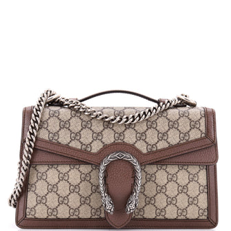 Gucci Dionysus Top Handle Chain Bag GG Coated Canvas Small