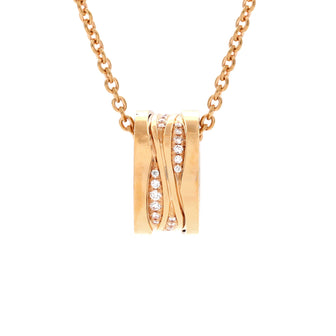 Bvlgari B.Zero1 Design Legend Zaha Hadid Pendant Necklace 18K Rose Gold with Diamonds
