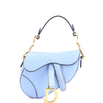 Christian Dior Saddle Handbag Leather Micro