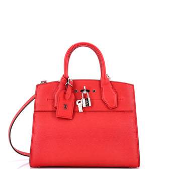 Louis Vuitton City Steamer Handbag Leather PM
