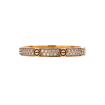 Cartier Love Wedding Band Pave Diamonds Ring 18K Yellow Gold and Diamonds Small