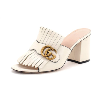 Gucci Women's GG Marmont Fringed Heeled Sandals Leather