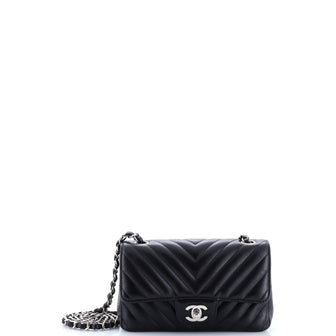 Chanel Classic Single Flap Bag Chevron Lambskin Mini
