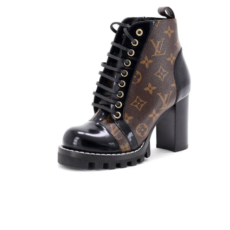 Louis Vuitton Women's Star Trail Ankle Boots Monogram Canvas with Patent