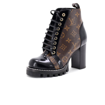 Louis Vuitton Women's Star Trail Ankle Boots Monogram Canvas with Patent