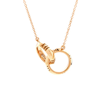 Tiffany & Co. Atlas X Closed Interlocking Pendant Necklace 18K Rose Gold