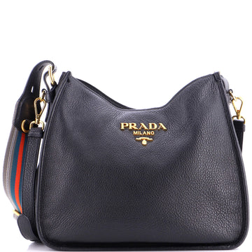 Prada Dual Strap Hobo Vitello Daino Medium