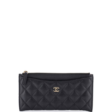 Chanel Classic Zip Pouch Quilted Caviar Long