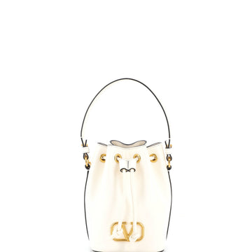 Valentino Garavani VLogo Signature Bucket Bag Leather Mini