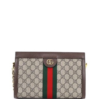 Gucci Ophidia Chain Shoulder Bag GG Coated Canvas Small