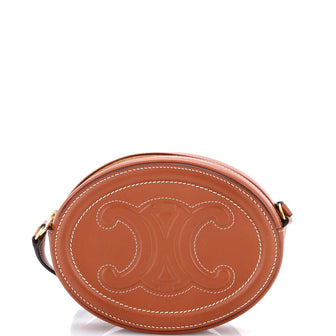 Celine Triomphe Oval Crossbody Bag Leather Mini