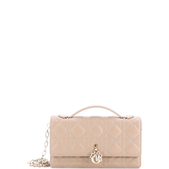 Christian Dior My Dior Top Handle Flap Bag Cannage Quilt Lambskin Mini