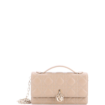 Christian Dior My Dior Top Handle Flap Bag Cannage Quilt Lambskin Mini