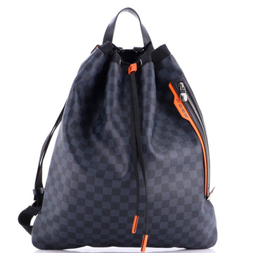 Louis Vuitton Drawstring Backpack Limited Edition Damier Cobalt Race