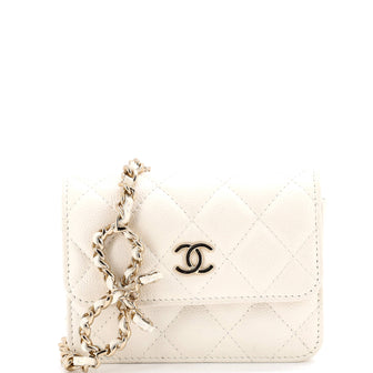 Chanel CC Bow Belt Bag Quilted Caviar Mini