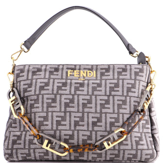Fendi O'Lock Zip Shoulder Bag Zucca Chenille