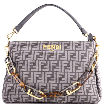 Fendi O'Lock Zip Shoulder Bag Zucca Chenille